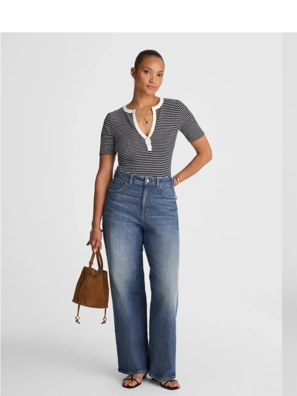 Madewell Curvy Perfect Vintage High-Rise Wide-Leg Jeans 27 tall - Picture 3 of 9